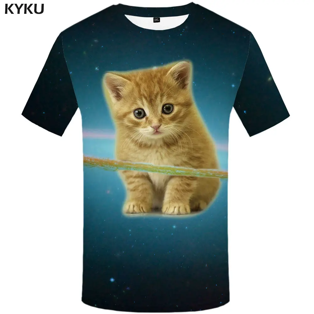3d t shirt 03 Мужская футболка KYKU, летняя синяя футболка с 3D-принтом красных цветов и черепа, одежда в хип-хоп стиле - Цвет: 3d t shirt 03