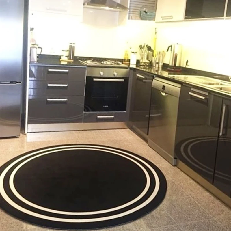 Черный белый ковер напольный скандинавский прямоугольный круглый с принтом