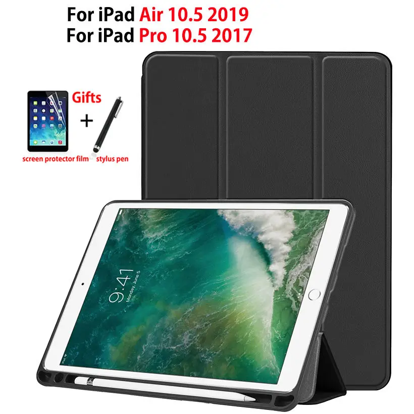 

Чехол для iPad Air 10,5 дюймов 2019 умный чехол с держателем карандаша Funda Tablet для iPad Pro 10,5 2017 силиконовый мягкий чехол