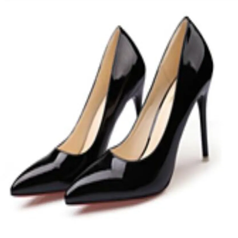 2019 Hot Women Shoes Pointed Toe Pumps Patent Leather Dress High Heels Boat Wedding Zapatos Mujer Blue Wine Red Lady | Обувь