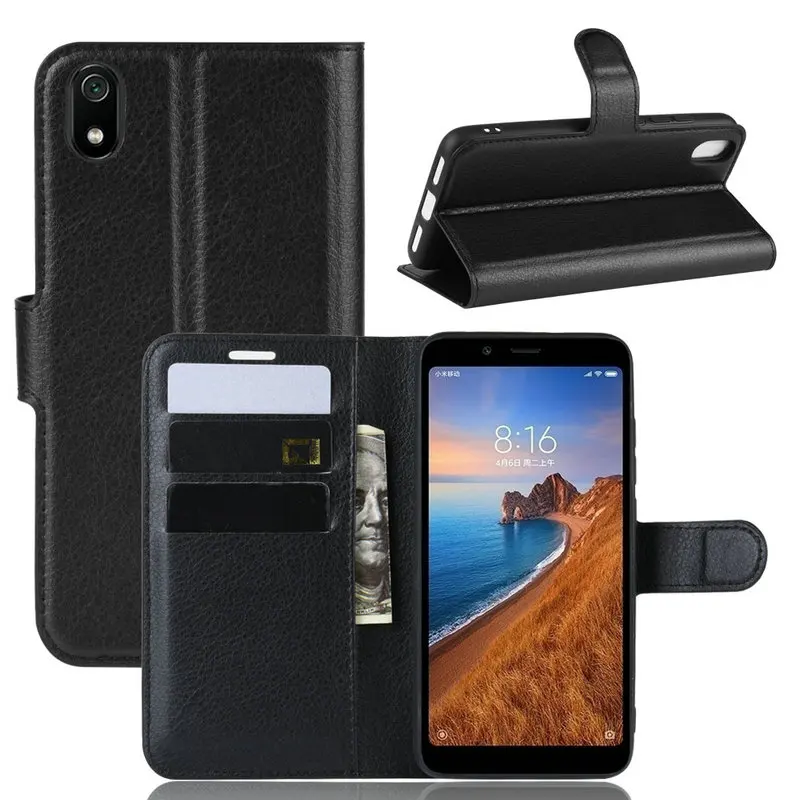 Кожаный флип-чехол для Xiaomi Redmi 7A чехол 6A Go чехол-кошелек с подставкой - купить по