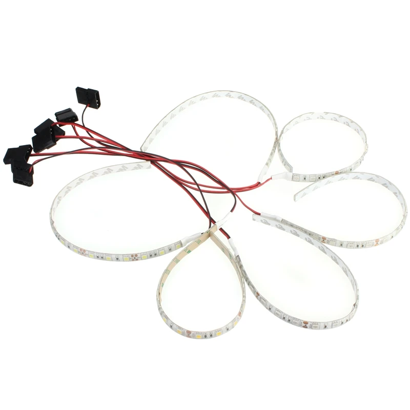 Высокое качество 18 светодиодный 5050 SMD PC чехол для компьютера водонепроницаемый гибкий ленточный светильник DC12V красный синий зеленый желтый теплый белый