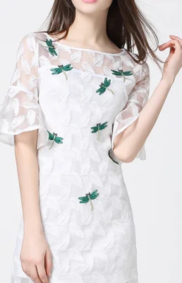 10 шт./лот кружевная нашивка с двойной стрекозой рукоделие аппликация для одежды и