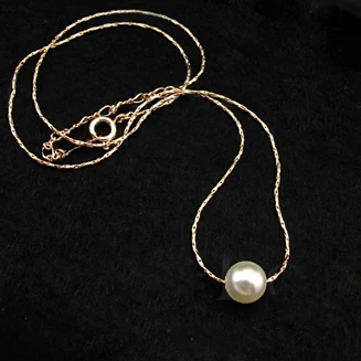 Высококачественное ожерелье из натурального розового золота с одним