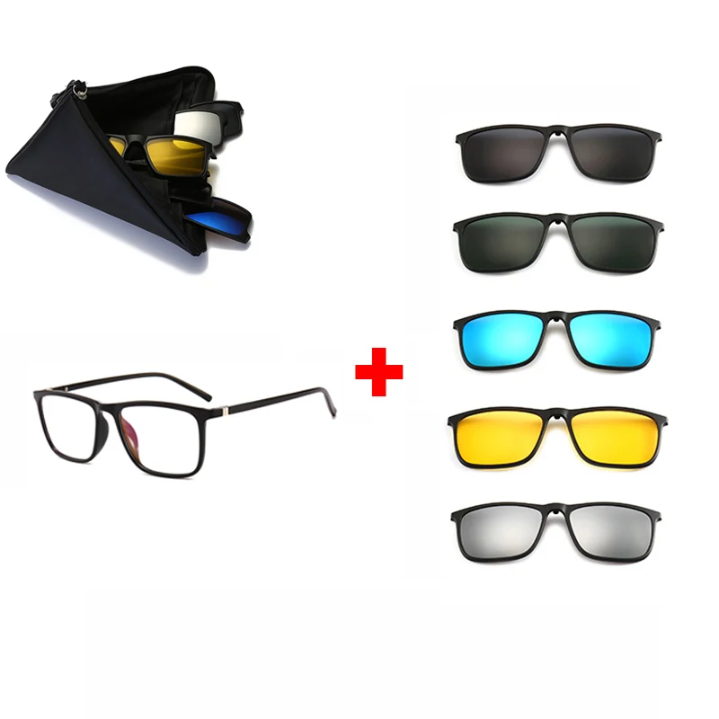 5 шт. поляризованные солнцезащитные очки с магнитной застежкой|Мужские очки| |