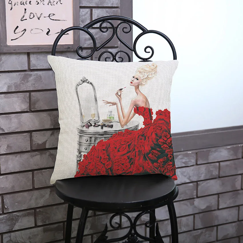 Современная модная декоративная подушка для макияжа девушек и с принтом