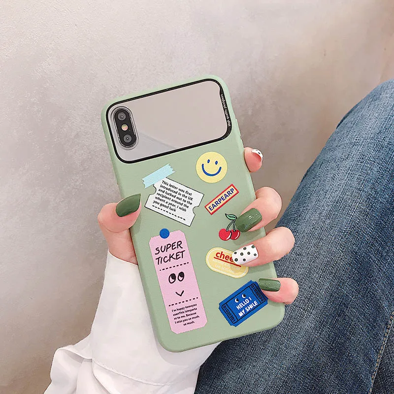 GlamPhoneCase зеркальный чехол со смайликом для iPhone X XS Max XR/iPhone 7 8 6 6s Plus |