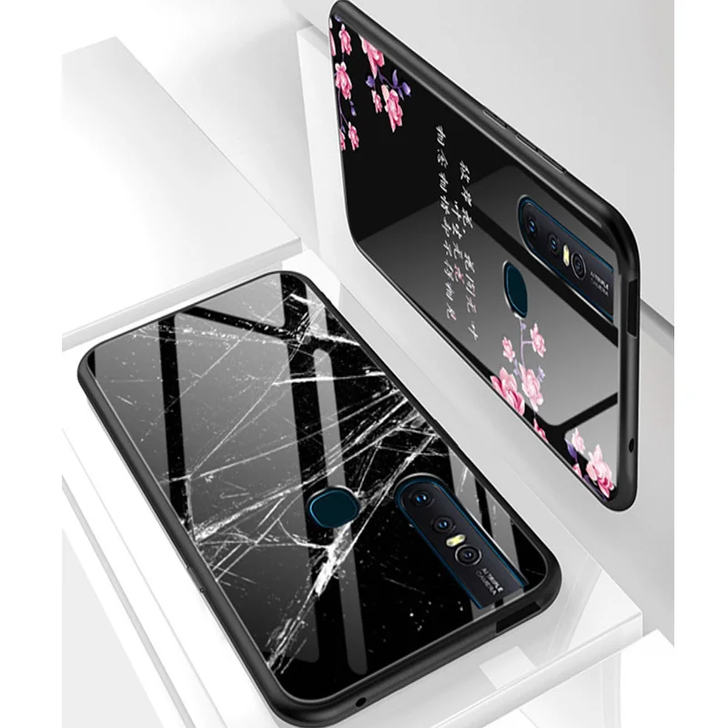 Чехол для телефона vivo V15 V1831T ретро мультяшный чехол из закаленного стекла V 15