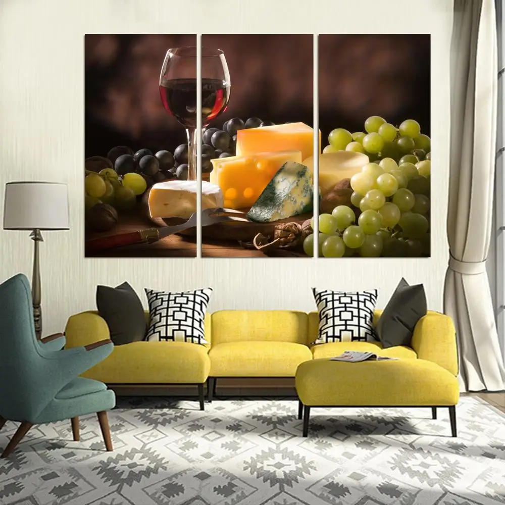 

Drop shipping 3 Panel printed painting Still life painting Wall Art Picture Home Decoration Living Room Modern painting LS584