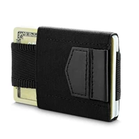 elastic card holder with slim airtag pocket small credit card id holders for men women black brown minimalist wallet