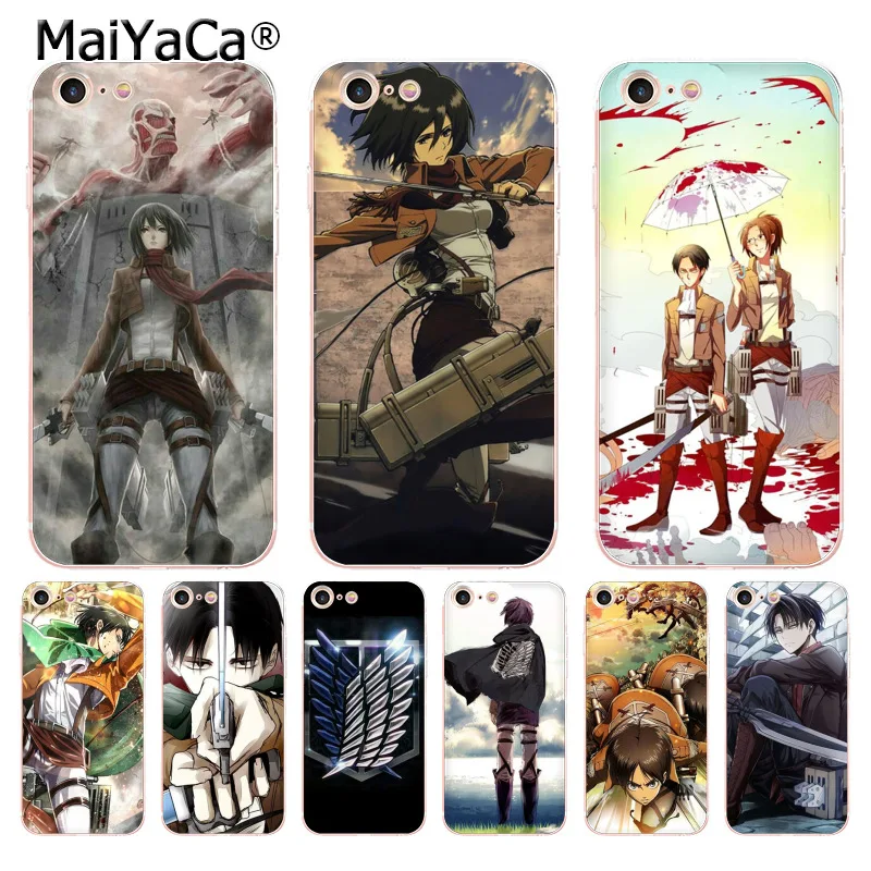 MaiYaCa атака на Титанов аниме мультфильм мягкий ТПУ чехол для телефона iPhone 8 7 6 6S Plus X