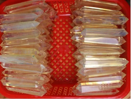 

1kg (7-9cm) smelting yellow quartz crystal wand double point