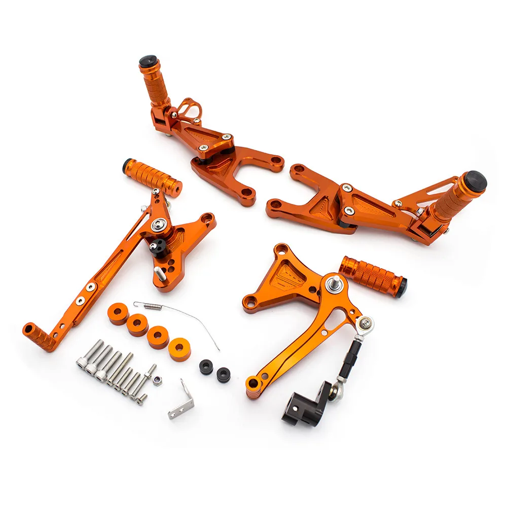 Оранжевый CNC Verstelbare Rearsets Achter набор мотоциклистов подножка Moto Pedaal педаль для Benelli TNT125 TNT 125 - Цвет: Оранжевый