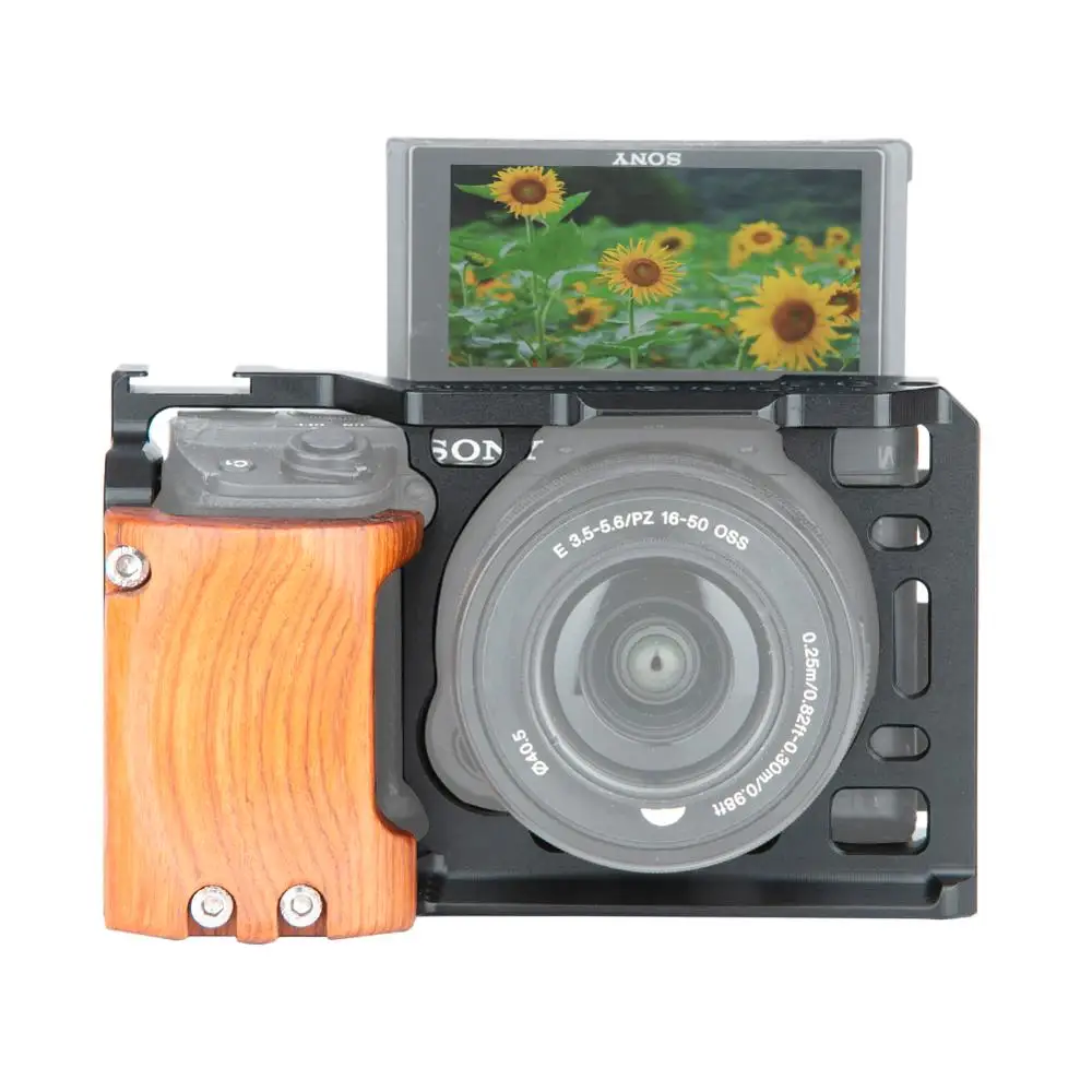 Niceyrig 6400 6500 клетка для камеры комплект для sony A6500 камера с деревянной ручкой крепление A6400 A6500 клетка стабилизатор