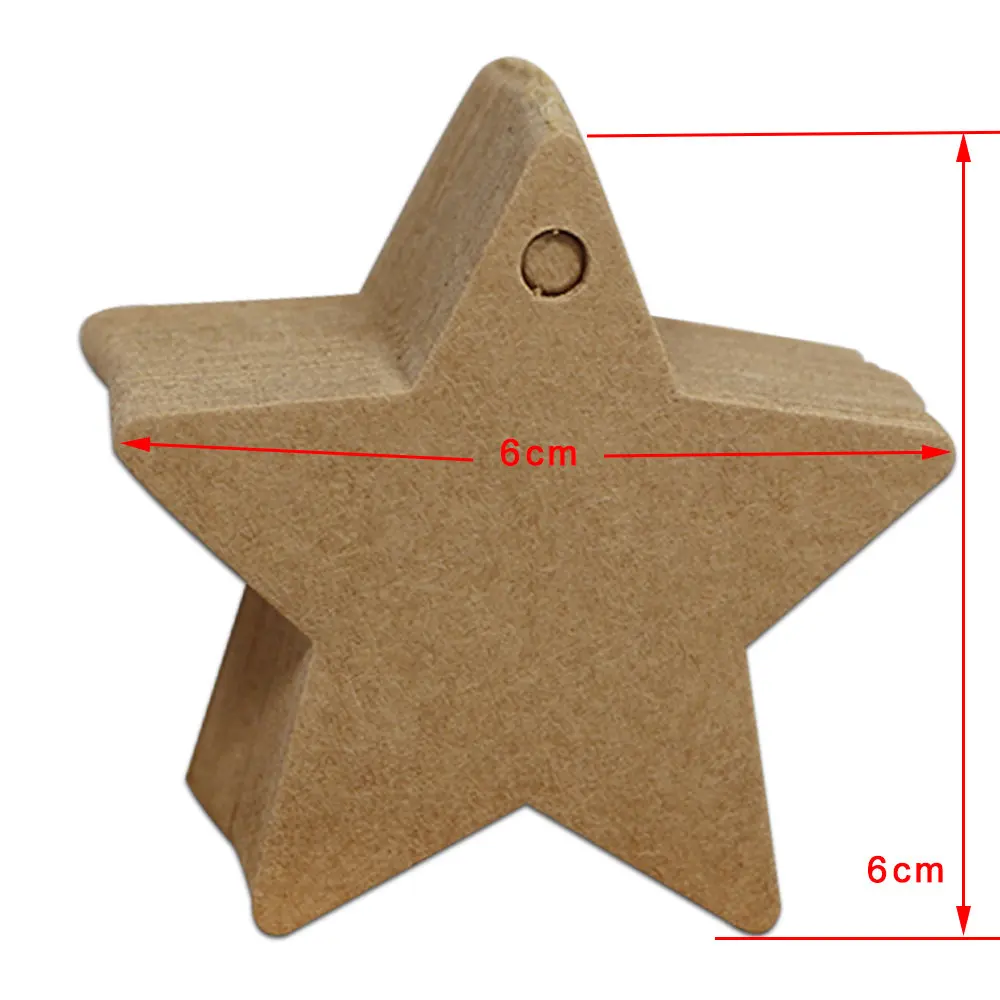 6x6cm Star 100 шт/партия крафт-бумага пустой подарок цена ручная нарисованная бирка багаж сувенир для свадебной вечеринки карточки для заметок упаковочные этикетки - Цвет: 6x6cm Star