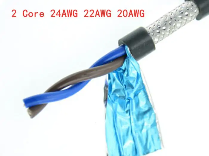 20AWG 2 core 4 core 6 core 8 core1 метр 485 провод сигнала связи RVSP Чистая медь экранированная витая пара провода - Цвет: 2 Core