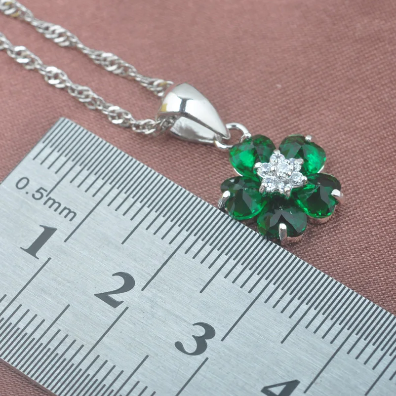 New Flower Green Zirconia Women's Silver PlatedJewelry Sets Necklace Pendant Earrings Ring TZ0541 | Украшения и аксессуары