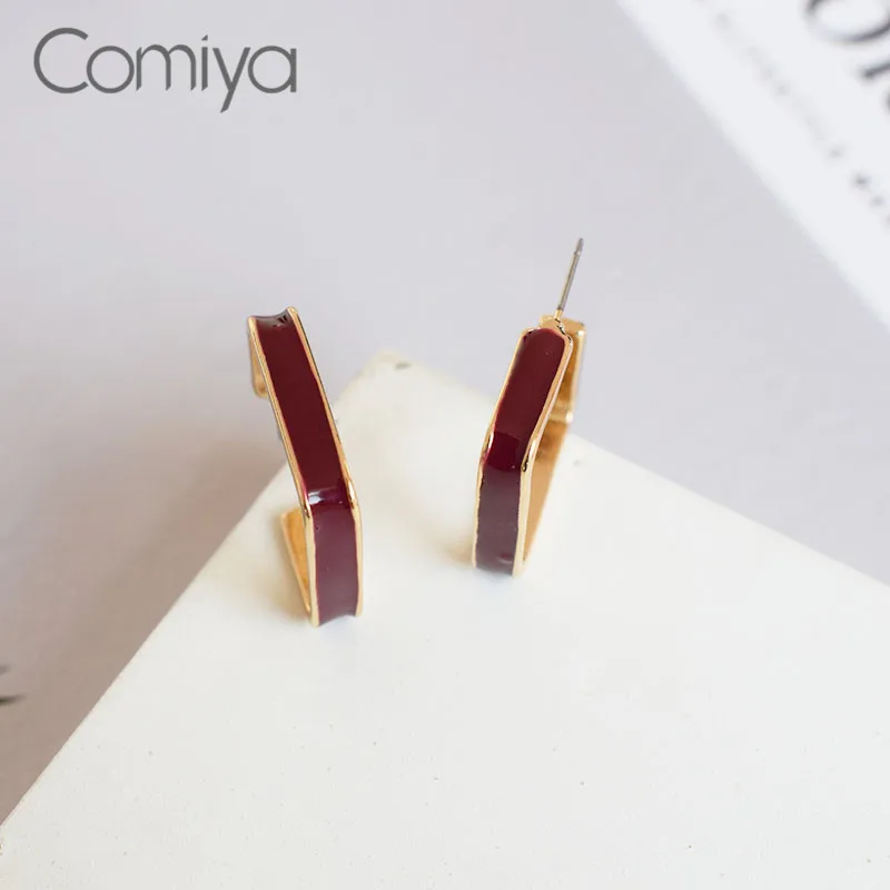 Comiya модное украшение серьги гвоздики Квадратный Круг аксессуары эмаль Femme для