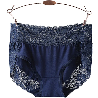 Новое поступление женские трусики сексуальное женское нижнее белье ropa interior femenina Кружева Плюс Размер 7XL модал Мягкое Нижнее белье женские трусики - Цвет: Синий