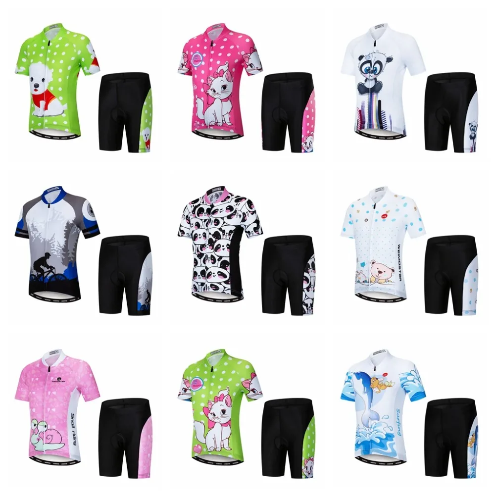 

Kids Cycling jersey Set 2021 Bike Jersey Shorts Children Road Mountain MTB Bicycle Clothes Maillot Ropa Ciclismo Top bottom cats