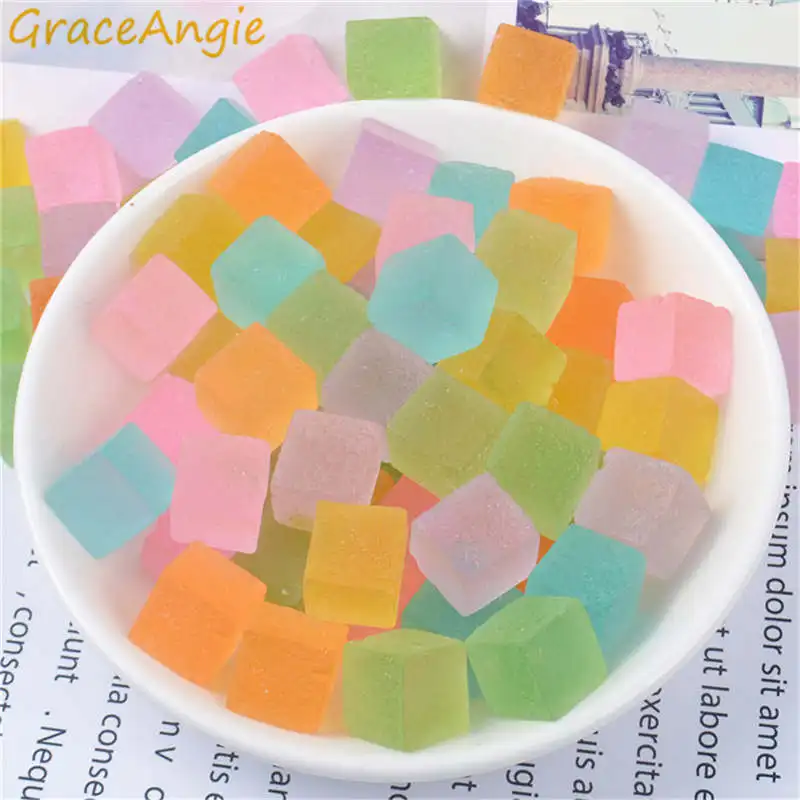 GraceAngie 20 шт смешанный пластиковый красочный сахарный кубик имитация конфет амулеты кабошон декоративный