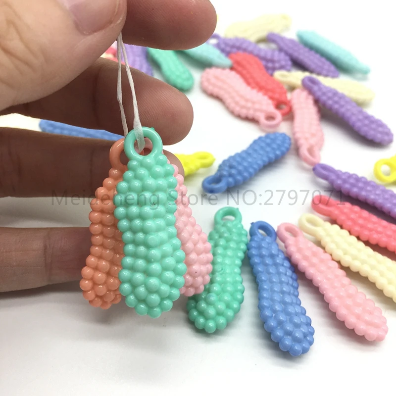 

Acrylic Hanging hole peanut DIY Craft Beads Funny Pendant For Jewelry Making Needlework Accessories Children's Toys 30pcs/bag