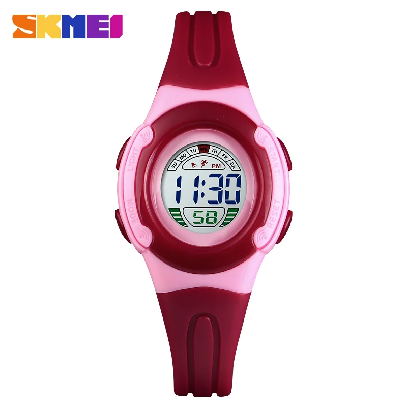Crimson Watch SKMEI брендовые светодио дный цифровой многоцелевой водостойкий Открытый спортивные часы для детей мальчик девочки Reloj Infantil - Color: Crimson Watch