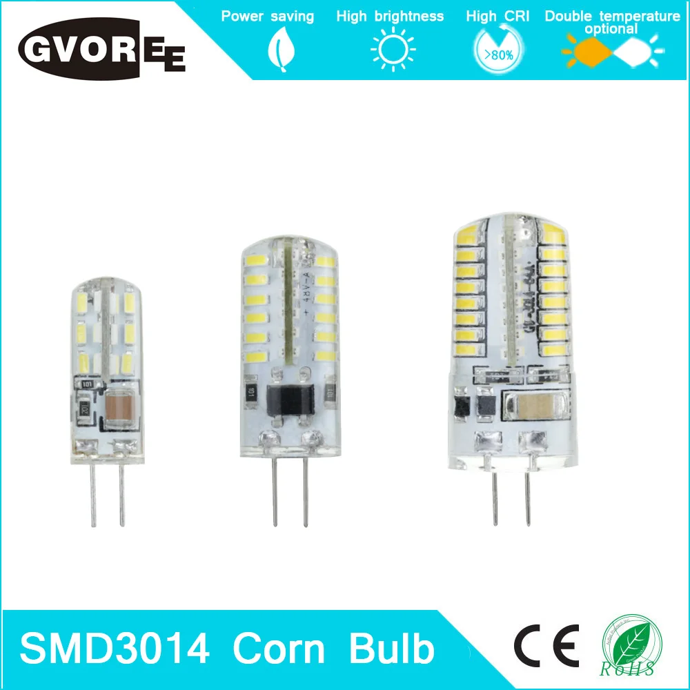 GVOREE 10 шт. G4 Светодиодный светильник 24 48 64 светодиодный s AC220V 1 Вт 2 3 силиконовый SMD