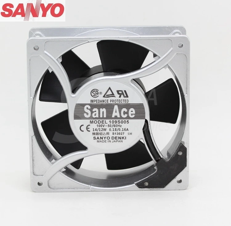 Оригинал для Sanyo 109S005 100В 0,18/0.16A алюминиевая рама 12038 12 см вентилятор