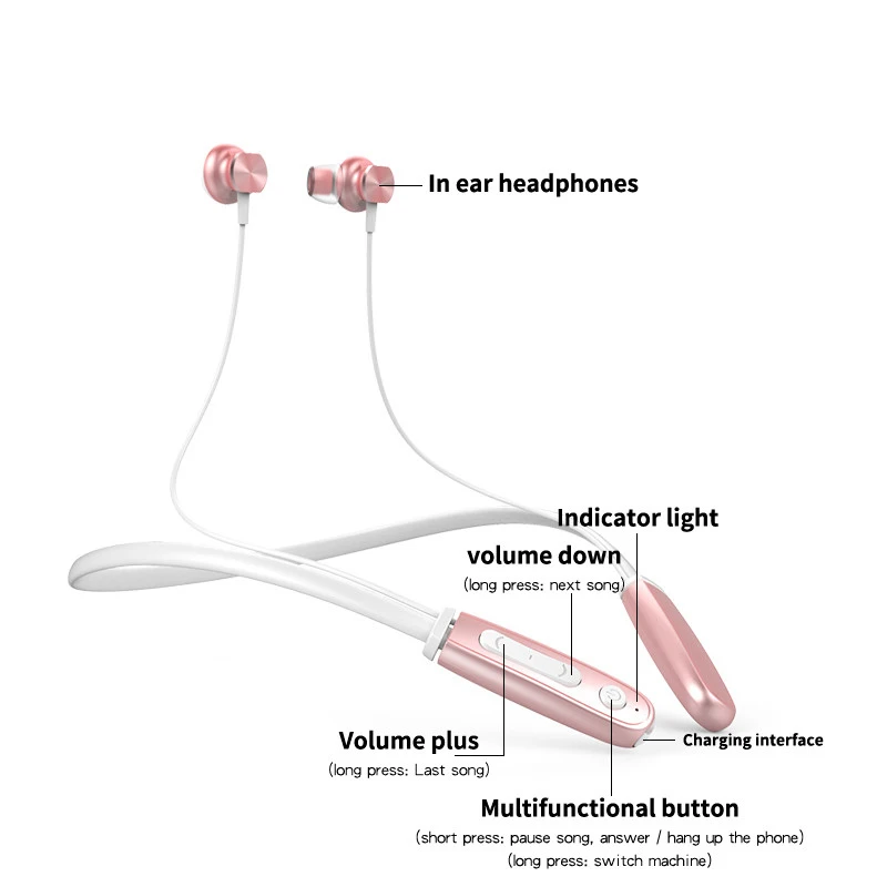 TCunPT Новые магнитные беспроводные Bluetooth наушники гарнитура с шейным ободом