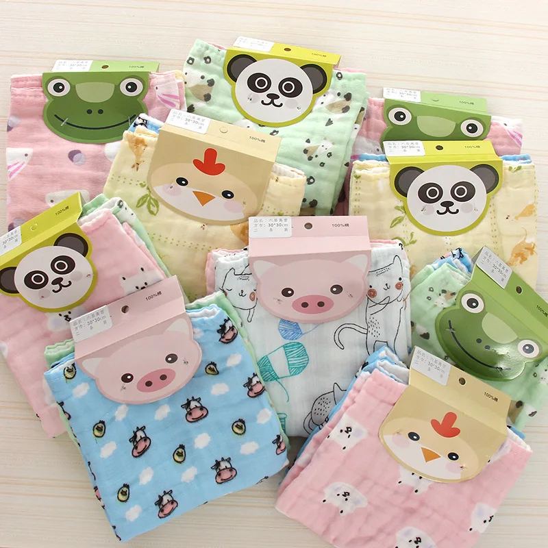 2 шт./компл. чистый хлопок Марлевое квадратное полотенце с высокой плотностью для