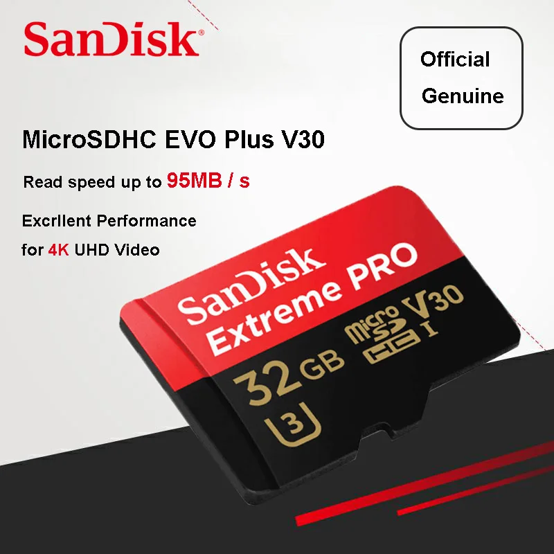 Sandisk Extreme Pro tarjeta микро SD карты Class 10 32 ГБ microSDXC памяти 95 МБ/с. MicroSD для картао де