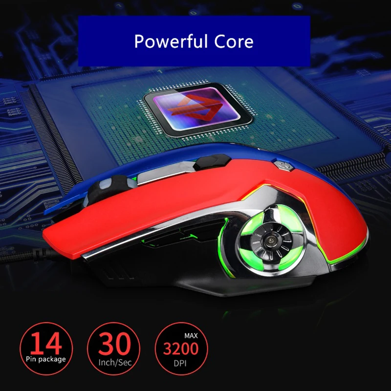 Игровая мышь Ajazz AJ120 USB Проводная для макросъемки 6 клавиш по индивидуальному