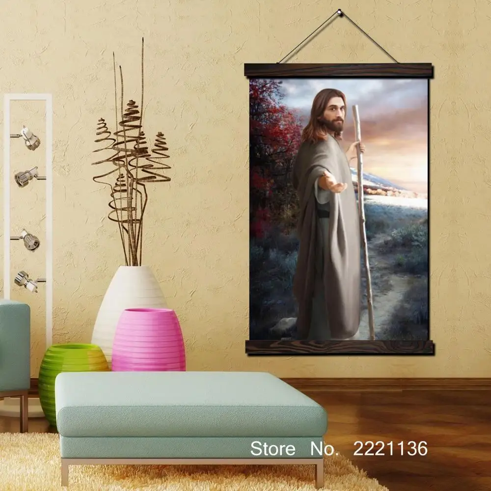 Jseus оборачиваться и посмотрите древний свиток живопись HD Wall Art висит холст