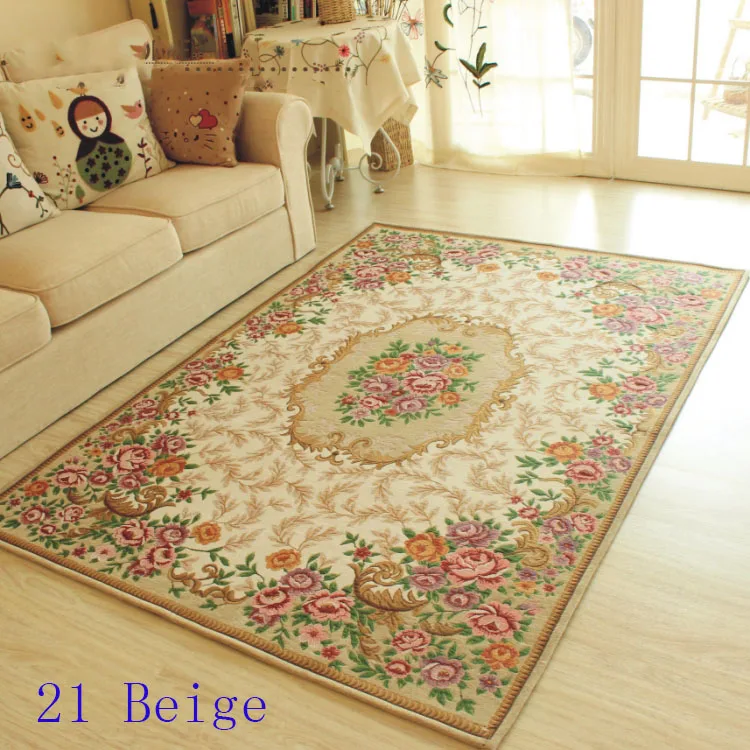 21 Beige В европейском стиле коврик для гостиной, романтический подкладка для кофейного столика, украшение дома, carpets120cmX180cm - Цвет: 21 Beige