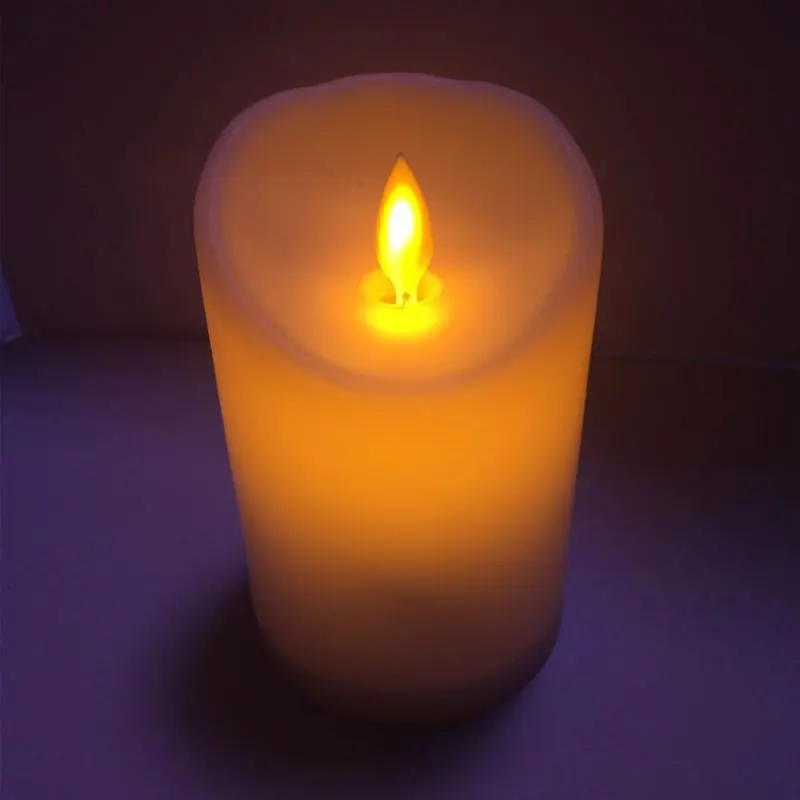 Желтые янтарные движущиеся фитили светодиодные беспламенные Свечи 3 батареи AAA в