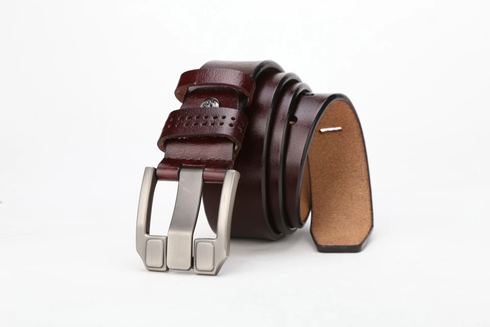 BISON DENIM мужские кожаные ремни для мужчин, винтажный ремень с пряжкой, ремень для джинсов, мужской ремень из воловьей кожи N71018