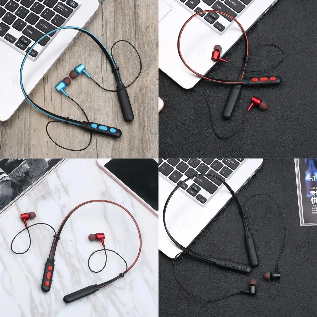 Беспроводная bluetooth гарнитура с креплением на шею магнитное притяжение