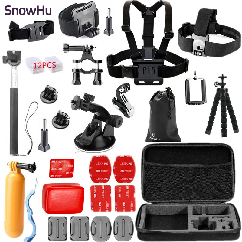 GS26 Аксессуары snowhu для GoPro, набор для крепления на грудь и голову, ремешок для крепления на запястье, для Go pro Hero 8, 7, 6, 5, 4, XiaomiYi, SJCAM, камера GS26 - Цвет: GS26