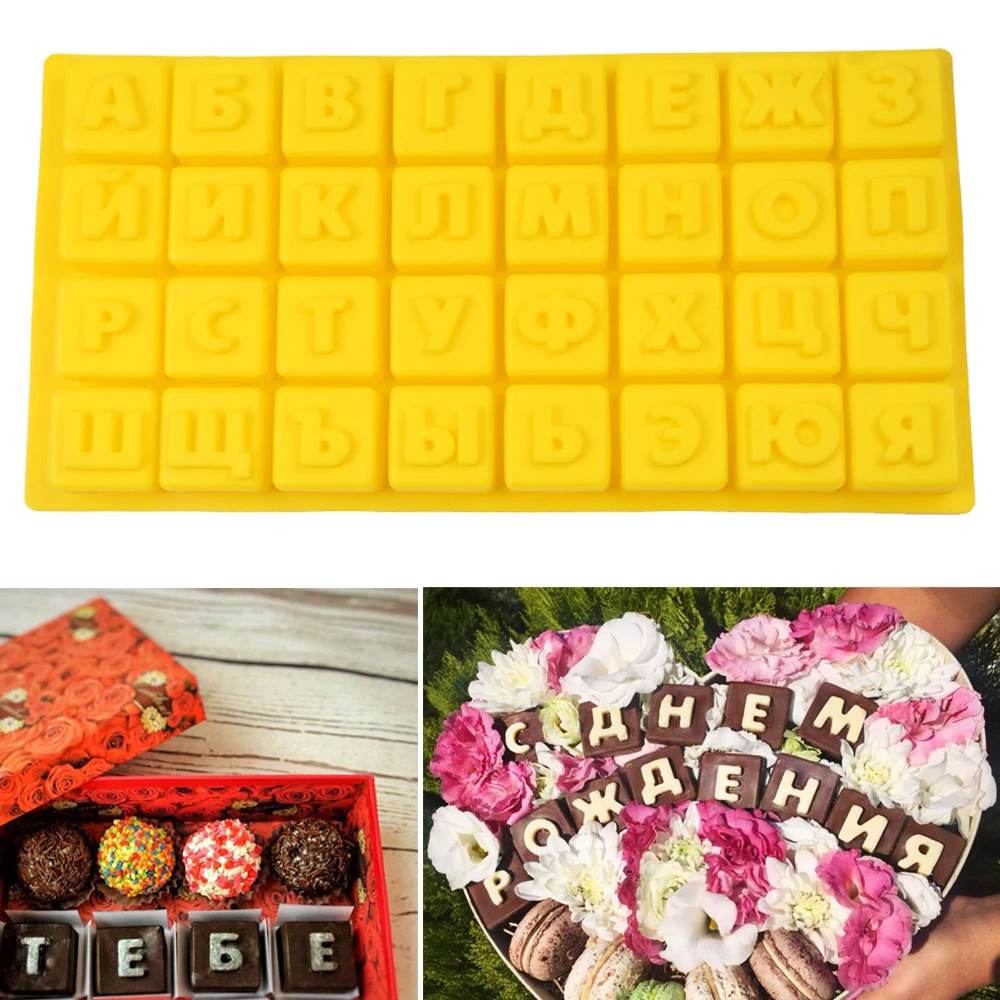 

Russian Alphabet/Letters Silicone Mold DIY Candy Pudding Fondant Chocolate Mould Cake Decoration Tools Pastry Tool Bakeware Tool