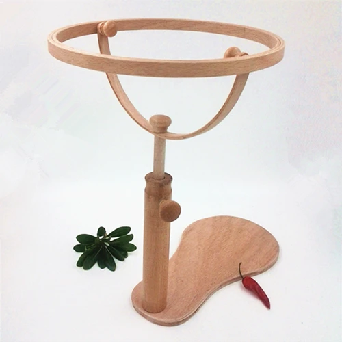 

Dia24cm Hoop Embroidery Stand Frame Cross Stitch Frame Wooden Hoop Stand Rack Desktop Frame Embroidery Sewing Tools