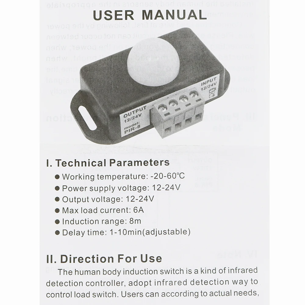 

Hunman body sensor LED Remote Dimmer Switch for Flexible LED Strips Light ABS material PIR Infrared Controller Black color W