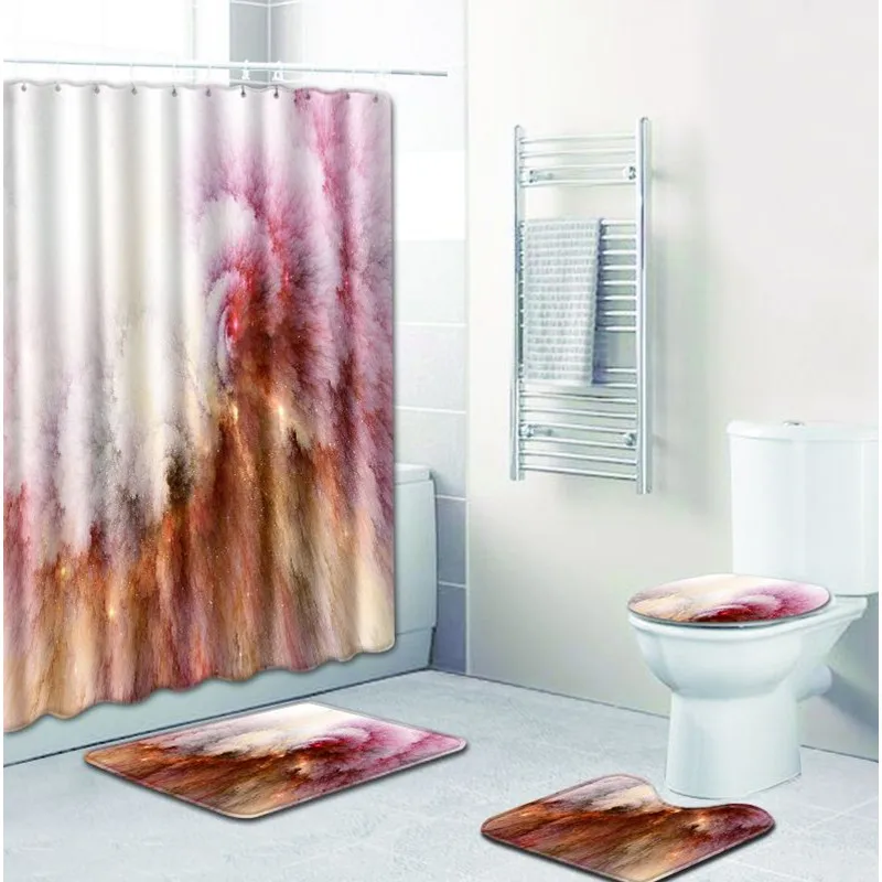 Free Shipping 4pcs Colorful Picture Banyo Bathroom Carpet Toilet Bath Mats Set Non Slip Pad Tapis Salle De Bain Alfombra Bano | Дом и сад
