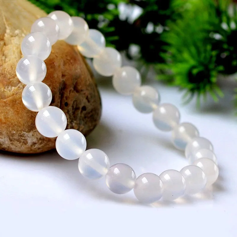 Браслет из натурального белого полудрагоценного камня Круглый бисер 6 12 мм для