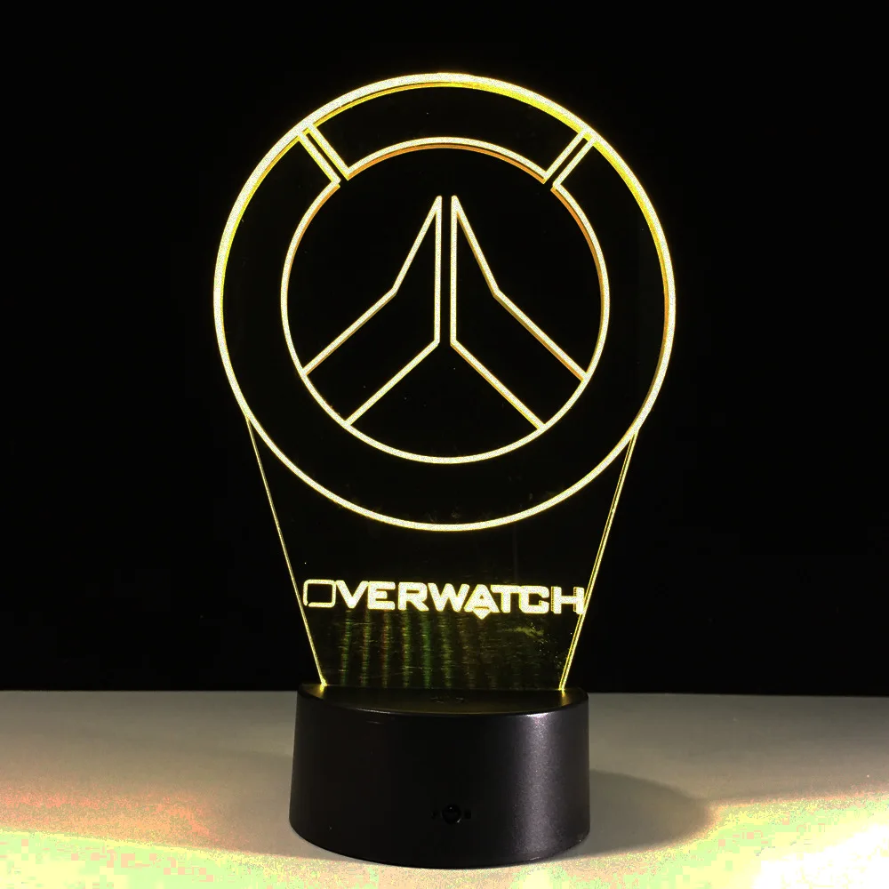 Новинка Overwatch OW 3D Светодиодная акриловая лампа светильник USB Настольная