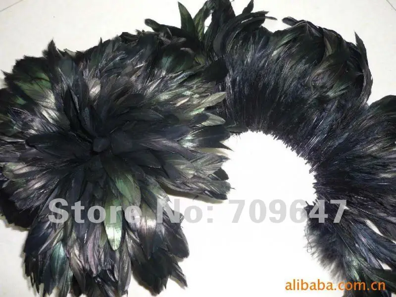 Black Feathers, 200pcs/Lot 12-20cm Black Stripped Coque Feathers Black Masquerade Chicken Feathers Cocktail Hat Feathers