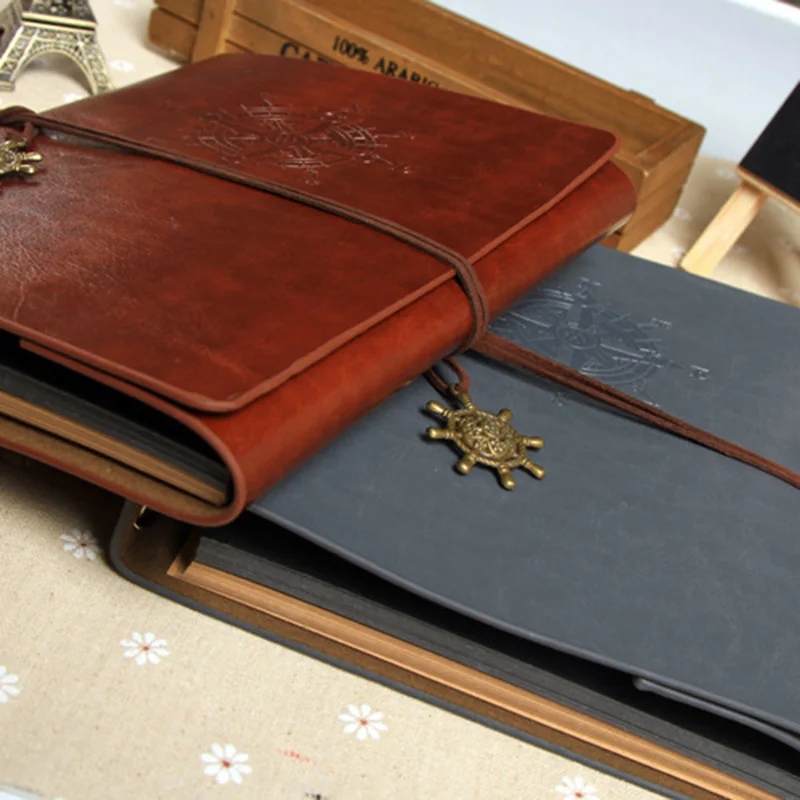 60 страниц фотоальбом сделай сам кожа Винтаж ручная работа ретро спираль