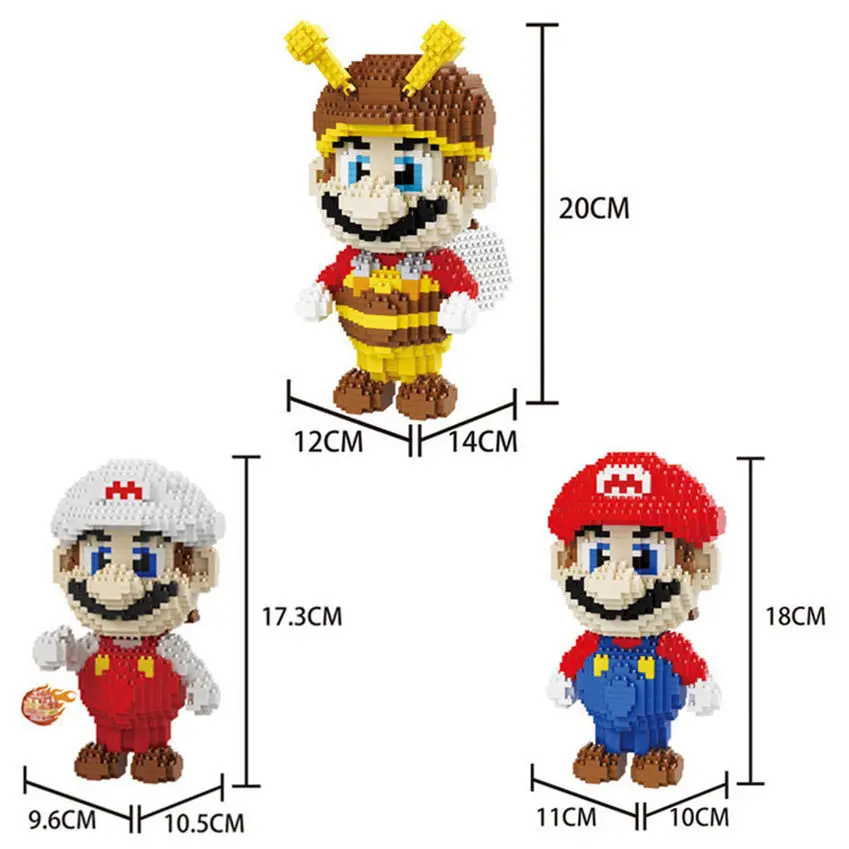 Игра Super Mariing Bowser черепаха Ститч животное 3D модель DIY Алмаз Мини строительные блоки кирпичи игрушка 2300 шт