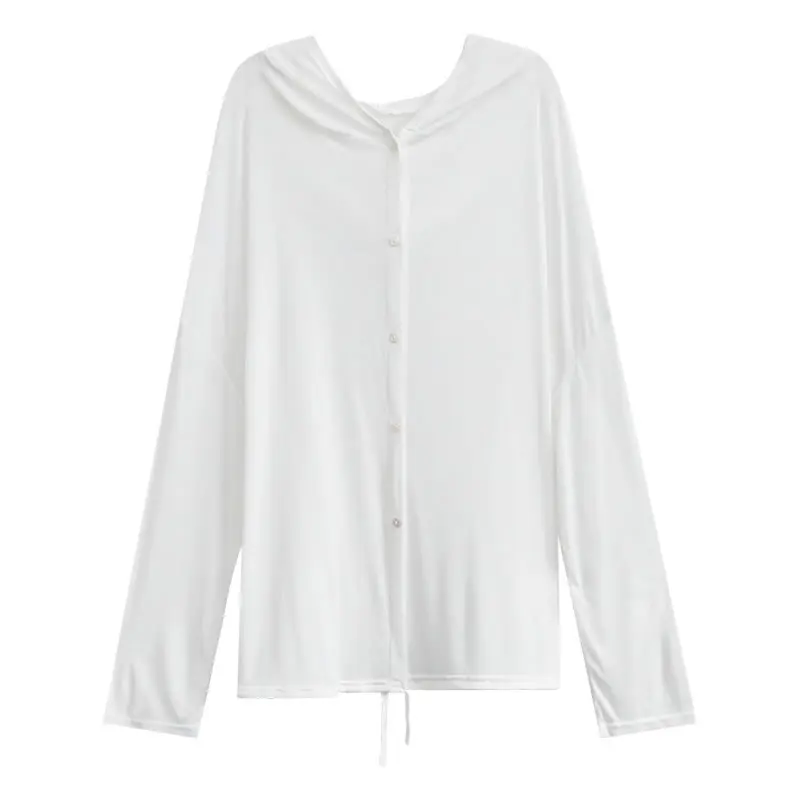 XITAO Suncreen Thin Knitted Sweater White Top Women Clothes 2019 Full Sleeve Korean Single Breasted Autumn ZLL4225 |