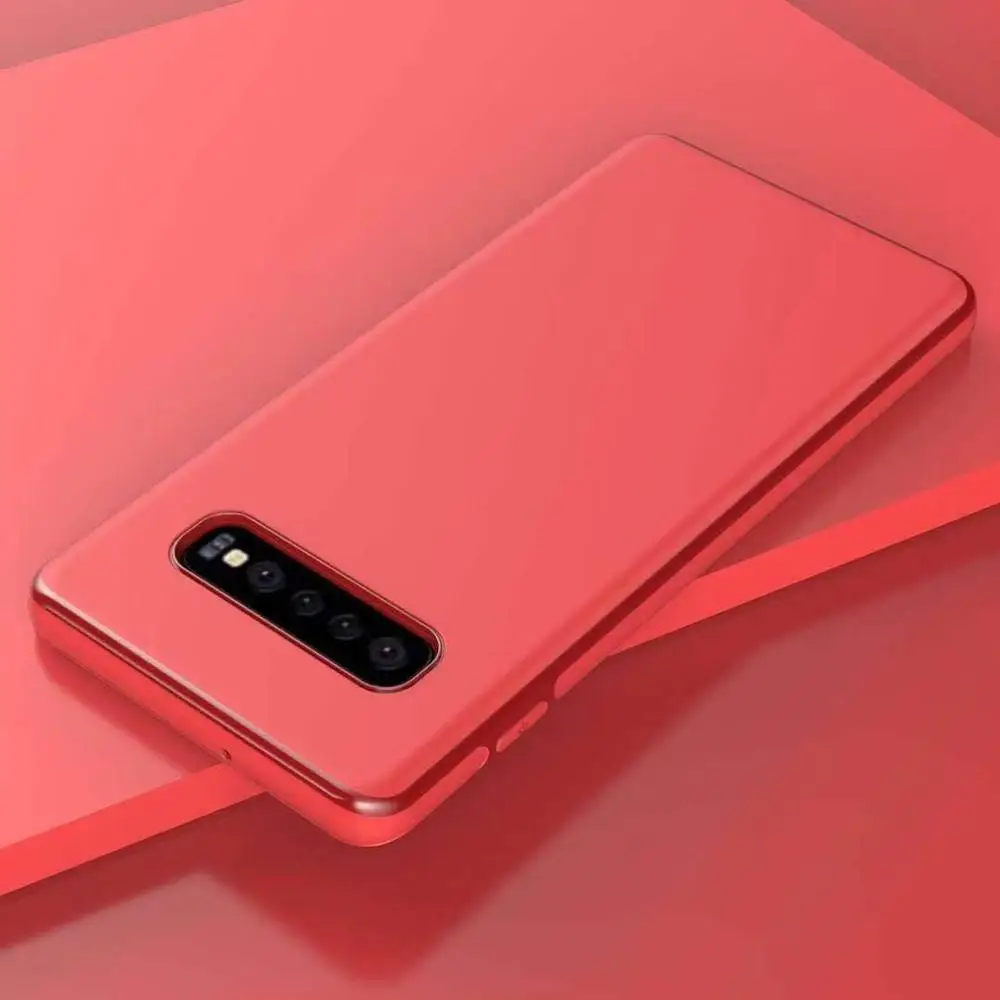 Red Магнитный автомобильный чехол-держатель для samsung Galaxy S10 S10e S10 Plus, силиконовый чехол из ТПУ на магните для samsung S9/s9 plus и металлическая пластина - Цвет: Red